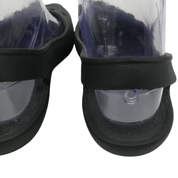 Crocs Malinidi Black Waterproof Peep Toe Slingback Shoes Size 6 Flat Comfort - Picture 4 of 10